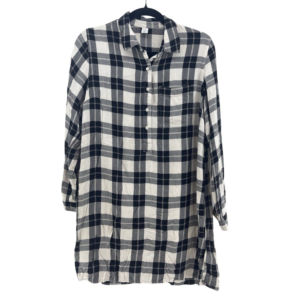 Tartan Plaid Shirt Dress M Soft Preppy Academia‎ Capsule Tunic Old Navy